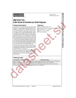 MM74HCT164M datasheet  